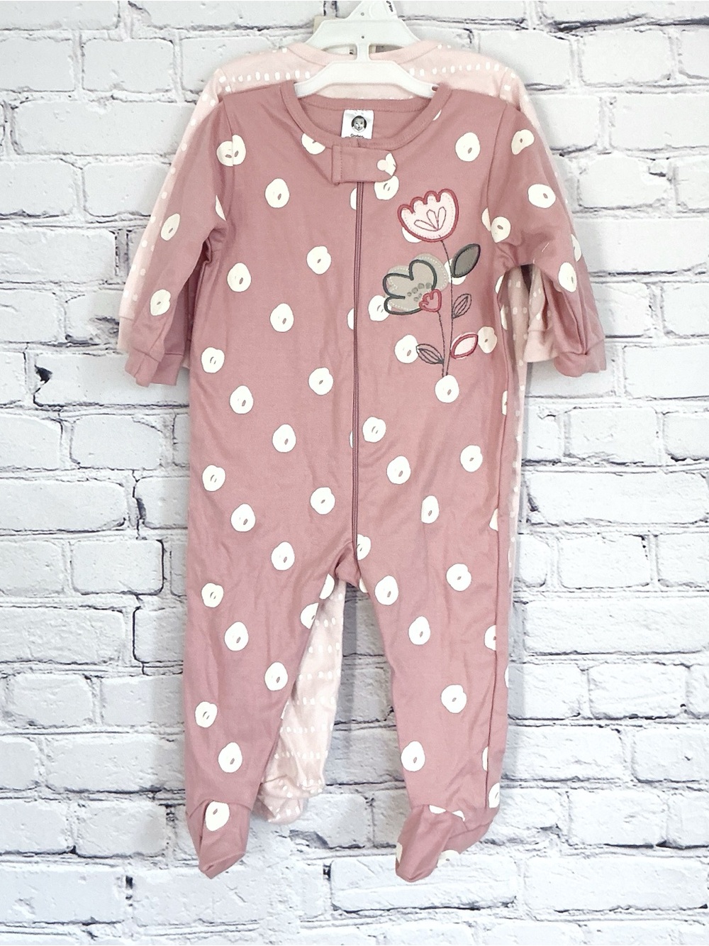 New Gerber Organic Cotton Footies Sleepwear Pajamas Pink Size 6-9M
